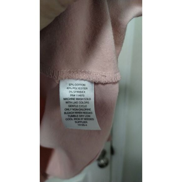 Belle + Sky Women's Dusty Pink Ruffle Sleeve Front Tie Long Sleeve Top Medium - Picture 3 of 6